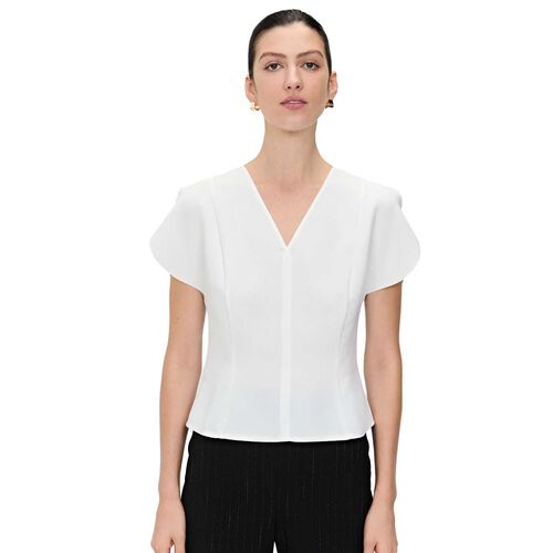 Veronika Maine Double Weave Circle Sleeve Top